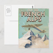 フランス アルプス レトロ 旅行 ポスター ポストカード (正面/裏面)