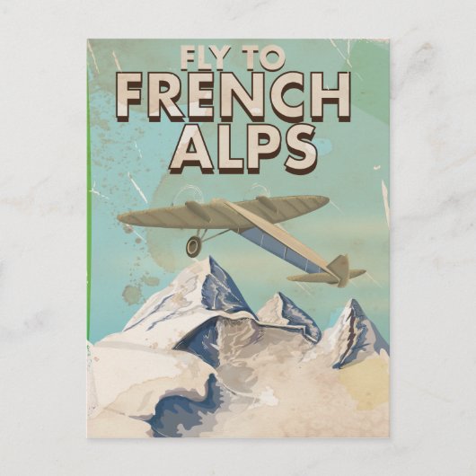 フランス アルプス レトロ 旅行 ポスター ポストカード (正面)