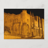 フランス、アヴィニョン、プロヴァンス、パパル宮殿の夜2 ポストカード (正面)