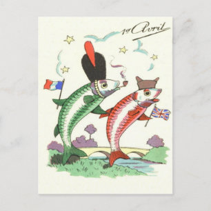 フランス+イギリス 軍事 魚 スター ポストカード