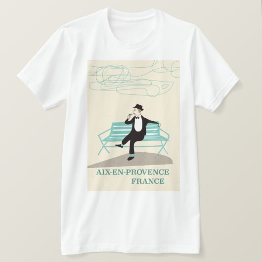 フランス エクス・アン・プロヴァンスの旅行ポスター Tシャツ (デザイン正面)