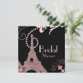 フランス エッフェル塔 ヴィンテージ パリ ブライダル シャワー 招待状 (スタンド正面)
