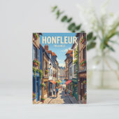フランス オンフルール旧市街の路地 ポストカード (スタンド正面)