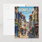 フランス オンフルール旧市街の路地 ポストカード (正面/裏面)
