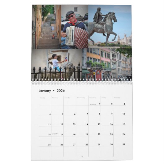 フランス カレンダー (1月 2026)