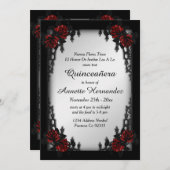 フランス・クォーター ゴシック シルバー 15歳の誕生日 招待状 (正面/裏面)