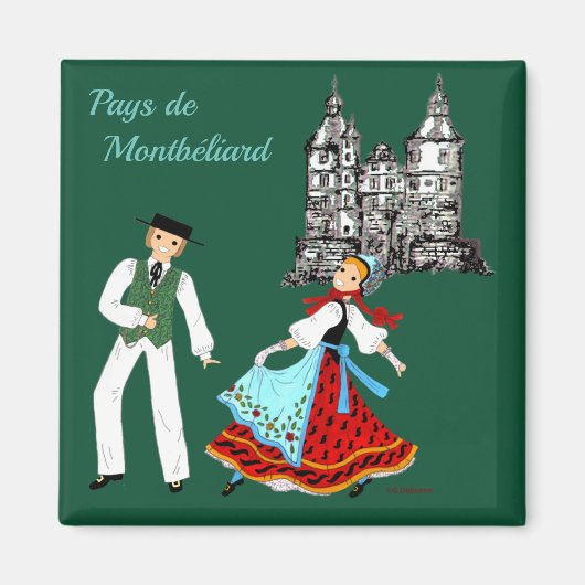 フランス，コムテ，ペイ・ド・モンベリアード マグネット (正面)