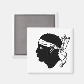 フランス,コルシカ国旗と磁石 マグネット (正面/裏面)