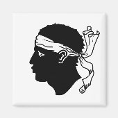 フランス，コルシカ国旗と磁石 マグネット (正面)