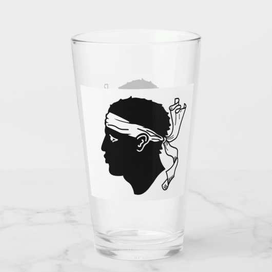 フランス・コルシカ国旗を持つ愛国的なガラス杯 タンブラーグラス (裏面)