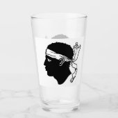 フランス・コルシカ国旗を持つ愛国的なガラス杯 タンブラーグラス (正面)