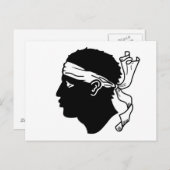 フランス,コルシカ国旗を掲げたはがき ポストカード (正面/裏面)
