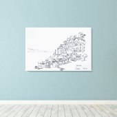 フランス コルシカ島 ノンザの丘の集落 キャンバスプリント (インサイチュ (ウッドフロア))