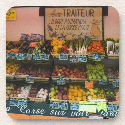 フランス、コルシカ島。本物のコルシカの味 コースター (正面)