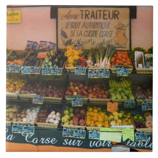 フランス、コルシカ島。本物のコルシカ料理の味 タイル (正面)