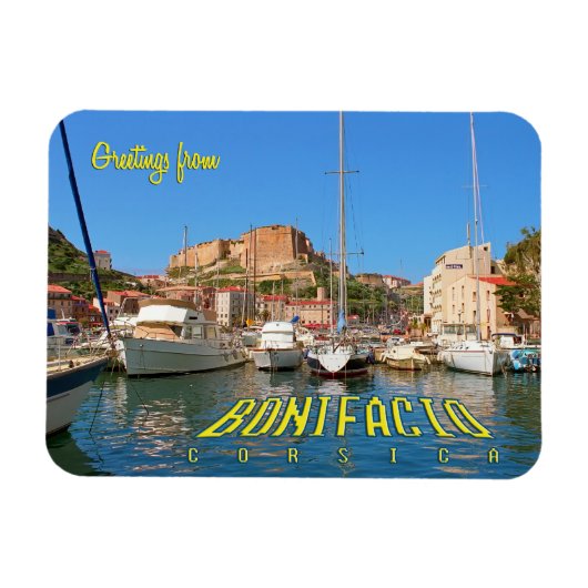 フランス，コルシカ，ボニファシオ マグネット (横)