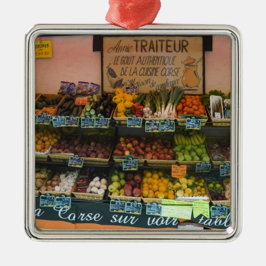 フランス、コルシカ。本格的なコルシカの味 メタルオーナメント (正面)