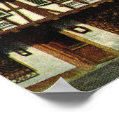 フランス、コルマール、アルザース、木造りの家が半分ある ポスター (角)