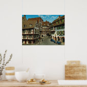 フランス、コルマール、アルザース、木造りの家が半分ある ポスター (キッチン)