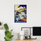 フランス,コートダジュール,メントン,ヴィンテージ旅行 ポスター (ホームオフィス)