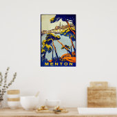 フランス,コートダジュール,メントン,ヴィンテージ旅行 ポスター (キッチン)