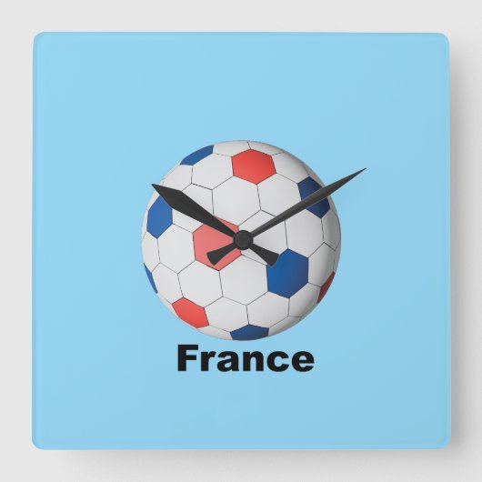 フランス サッカー スクエア壁時計 (正面)