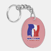 フランス サッカー ボール フラグ キーホルダー (正面左)