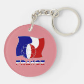 フランス サッカー ボール フラグ キーホルダー (裏面)