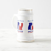 フランス サッカー ボール 旗 カスタマイズ ビールジョッキ (正面左)