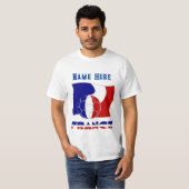 フランス サッカー ボール 旗 カスタマイズ Tシャツ (正面フル)