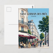 フランス、サンジェルマン・デ・プレ ポストカード (正面/裏面)