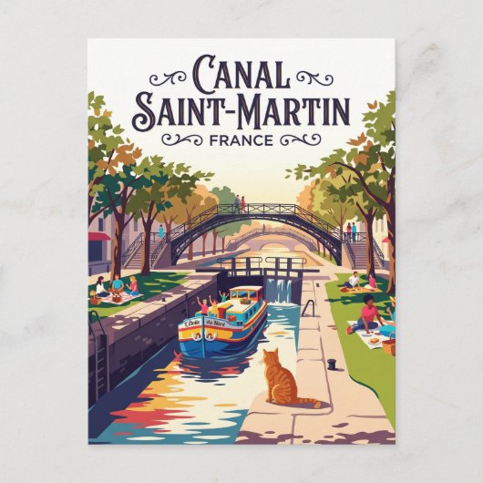 フランス サンマルタン運河 ポストカード (正面)