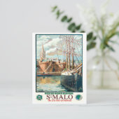 フランス,サンマロ市の港,ヴィンテージ旅行 ポストカード (スタンド正面)