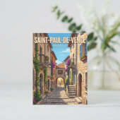 フランス、サン・ポール・ド・ヴァンスの路地 ポストカード (スタンド正面)