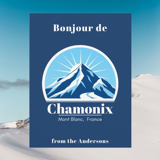 フランス シャモニー モンブラン 青 ポストカード