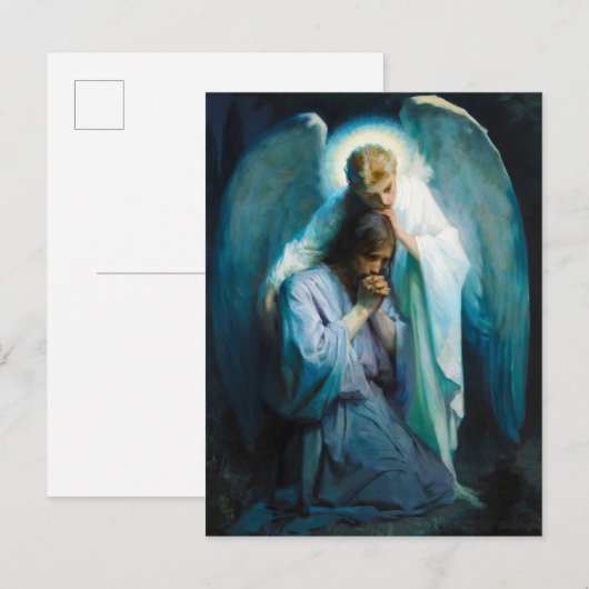 フランス・シュワルツの『ゲッセマネの苦悩』 インビテーションポストカード (正面/裏面)