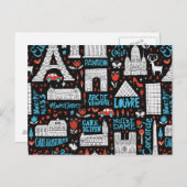 フランス |シンボルパターン ポストカード (正面/裏面)