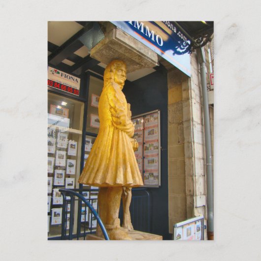 フランス、ジュラ、アルボワ、ワインメーカーの像 ポストカード (正面)