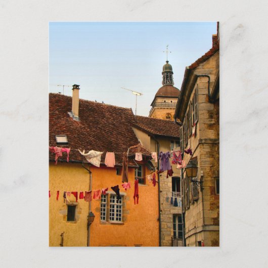 フランス、ジュラ、アルボワ、町の家 ポストカード (正面)