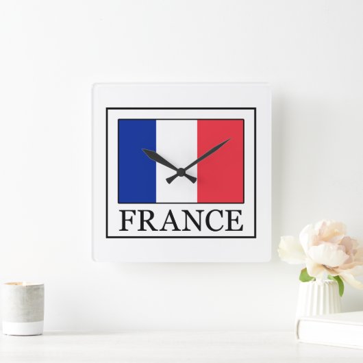 フランス スクエア壁時計 (ホーム)
