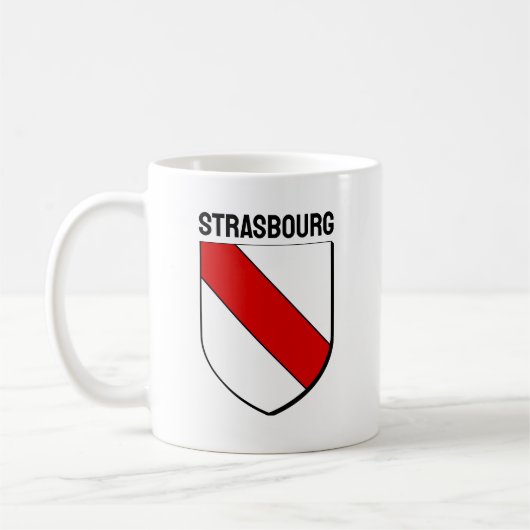 フランス,ストラスブールの紋章 コーヒーマグカップ (左)