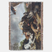 フランス・スニーダース作『猪狩り』（1650年頃） スローブランケット (正面縦)