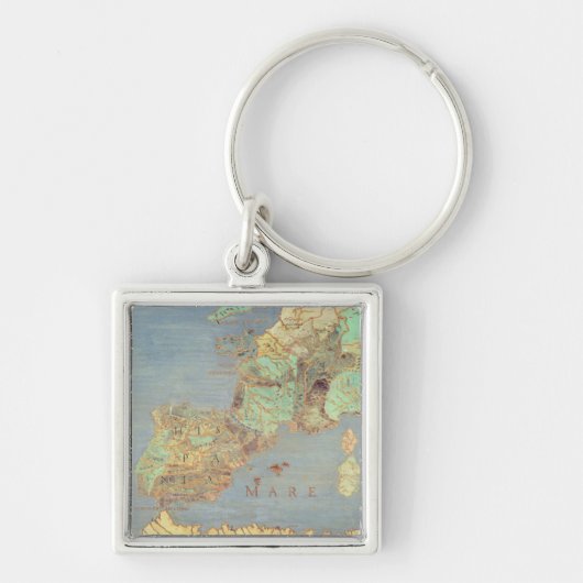 フランス、スペインおよび北西アフリカの地図 キーホルダー (正面)