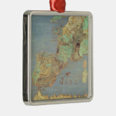 フランス、スペインおよび北西アフリカの地図 メタルオーナメント (右)