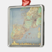 フランス、スペインおよび北西アフリカの地図 メタルオーナメント (左)