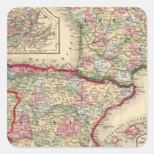 フランス、スペイン、ポルトガルの地図by Mitchell スクエアシール