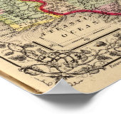 フランス、スペイン、ポルトガルの地図by Mitchell ポスター (角)