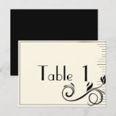 フランス デコ ローズ ブラック クリーム ウェディング テーブル ナンバー ポストカード (正面/裏面)