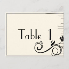 フランス デコ ローズ ブラック クリーム ウェディング テーブル ナンバー ポストカード