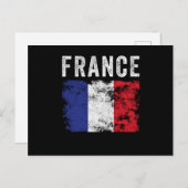 フランス・トリコロール国旗フランスのの土産 ポストカード (正面/裏面)